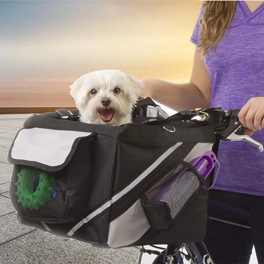 cesta de bicicleta dobrável pequeno cão gato do animal estimação cestas bicicleta guiador cesta dianteira pequeno gato cão portador para viagens compras