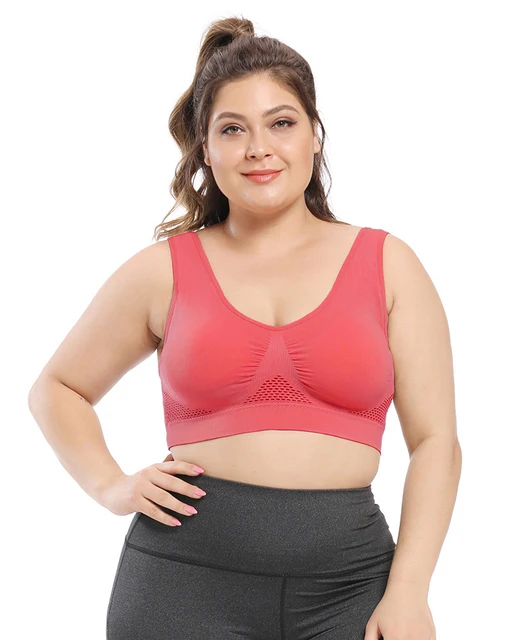 Plus Size Bras for Women Seamless Bra with Pads Big Size 5XL 6XL Bralette  Push Up Brassiere Bra Vest Wireless (Color : Rose red, Size : 4X-Large) :  : Clothing, Shoes 