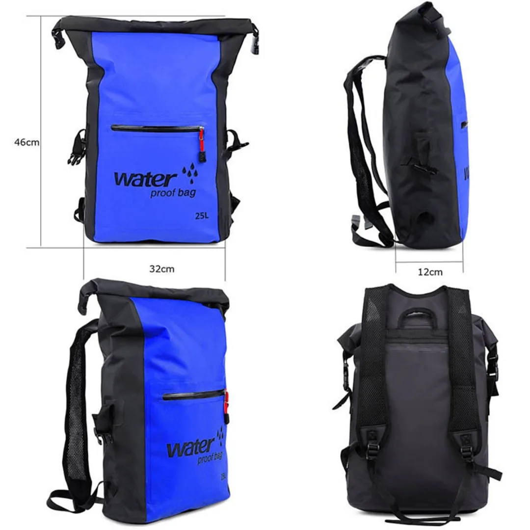 25L Waterproof Dry Backpack Sports Canoe Kayak Surfing Rucksack Storage Bag Men Women Swimming Fitness Beach Ocean Bag