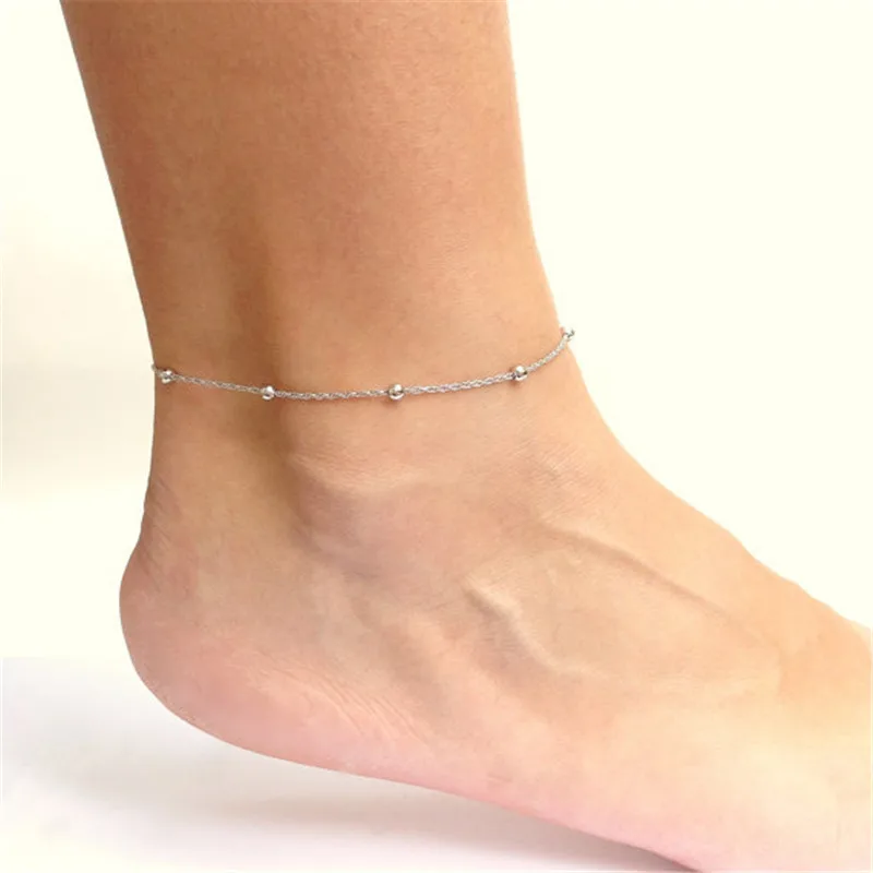 Beads Anklets Women Summer Ocean Beach Ankle Bracelet Foot Leg Jewelry silver anklet bracelet beads anklet bead bracelet fashion accessories