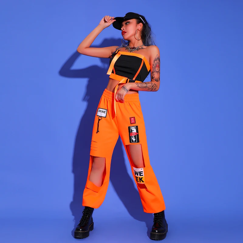Nuevos trajes de baile de Jazz para discoteca, de baile callejero de Hip para Cantante Femenina, pantalones tubo Sexy, ropa deportiva DL6586, 2 uds. - AliExpress