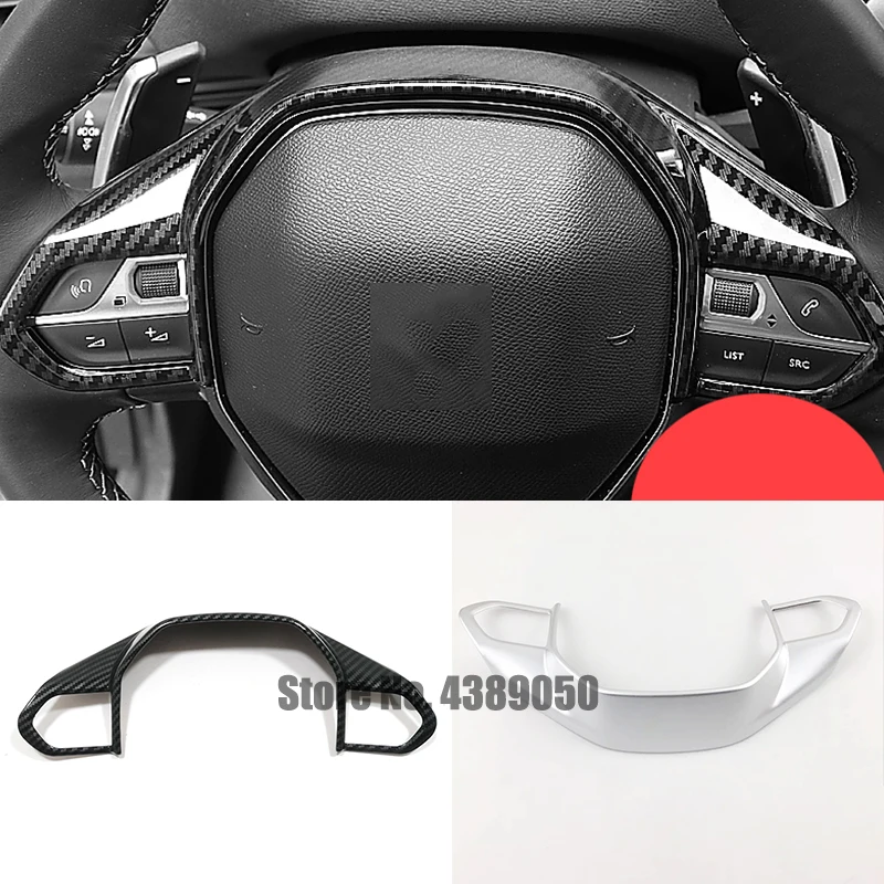 

ABS Matte/Carbon fiber For Peugeot 3008 GT 5008 2017-2020 Accessories Car Steering Wheel Decoration Trim Car Styling 1pcs