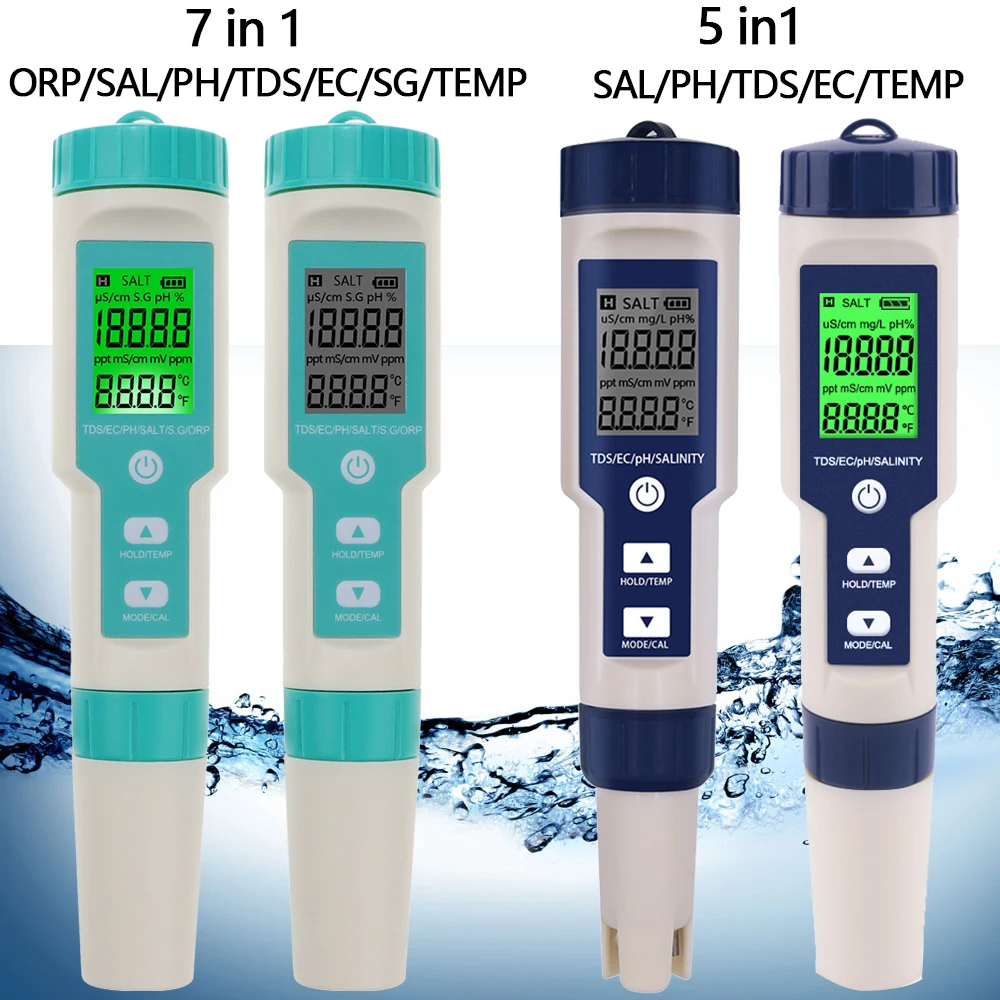 PH 618 PH Meter ORP Chlorine Meters TDS Salinity Testers EC Temp Detector Water Quality Monitor Test Tool Filter for Pool 20%OF|PH Meters| - AliExpress