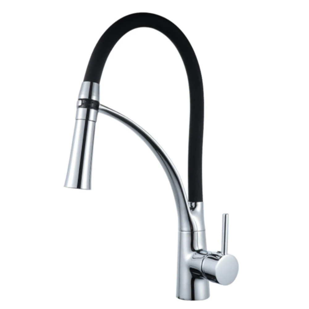 

Kitchen Sink Faucet Plated High-Arch Spout Easy Install Spray Led Professional Cold-Hot Water Practical Durable Switch Pull-out