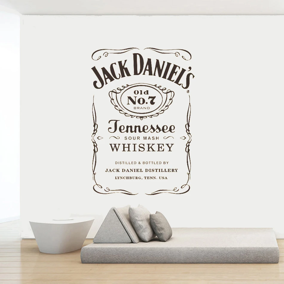 Jack Daniels Наклейки на стены JD стены искусства стикеры Дженнесс виски резьба Цитата Wal украшения съемный стикер s Плакат Фреска LW710