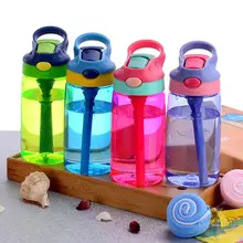 4 цвета, 480 мл, детские бутылочки для воды, чашка для выучивания питьевой соломы, бутылка для сока, непроливающаяся чашка