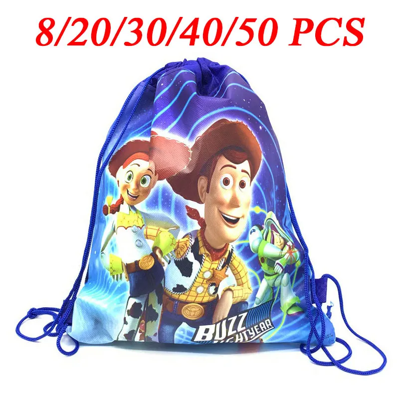 

Pop Disney Toy Story4 Theme Party Bags Kids Birthdays Non-Woven Drawstring Buzz Light Year School Backpacks Christmas Gift Bags