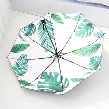

Folding Umbrella Sunscreen Anti-UV Waterproof Women Umbrellas Parasol Creative Fashion Teenage Girl Leaves