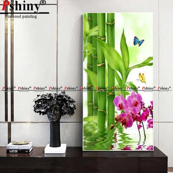 

PSHINY 5D DIY Diamond embroidery sale bamboo scenery picture Full drill with square rhinestone Diamond Painting cross stitch new