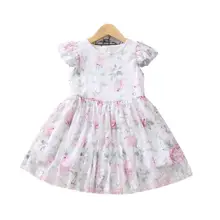 Платье с цветочным рисунком для девочек; Новинка года; Детские праздничные платья; модная детская одежда принцессы; милые платья для малышей