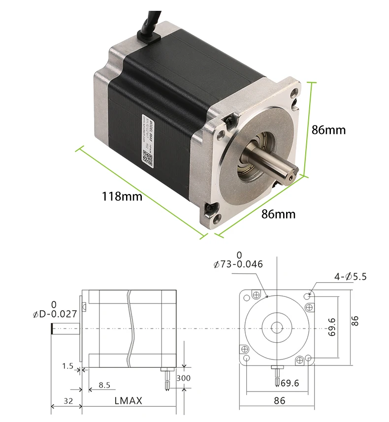 Rtelligent Nema 34 с высоким крутящим моментом 8.5N.M шаговый двигатель 86*86 86A8 двигатель постоянного тока 0,9/1,8 градусов 4 свинца шаговый двигатель для ЧПУ комплект Mechine