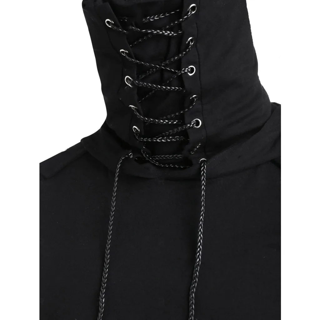 Tide Mask толстовки мужские осень зима Прохладный с длинными рукавами утилита карман на шнуровке с капюшоном Толстовка мужская Черная куртка