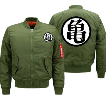

Dragon Ball Anime Print Bomber Jacket Men 8XL Oversize Thick Coat 2019 Autumn Winter Army Green Military Motorcycle Mens Jackets