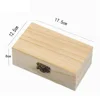 Plain Wood Wooden Square Hinged Storage Boxes Craft Gift Box Simple Storage Container Dust-Proof With Lock Jewelry Box Case - Image 4
