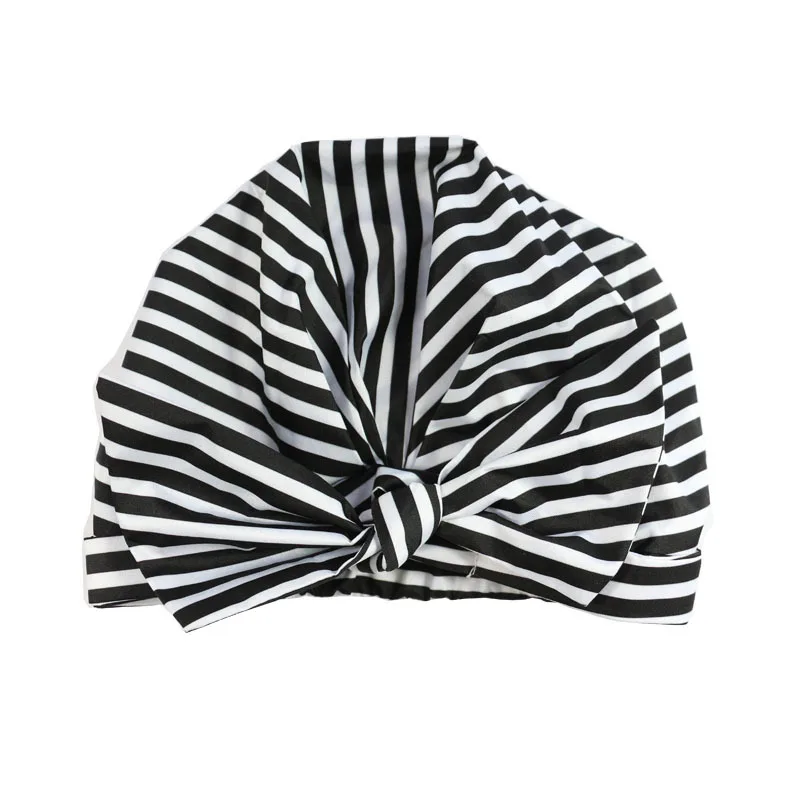 Bonnet de douche rayé imperméable pour femme, bande élastique réglable,  bonnet de bain, longue optique, cheveux - AliExpress
