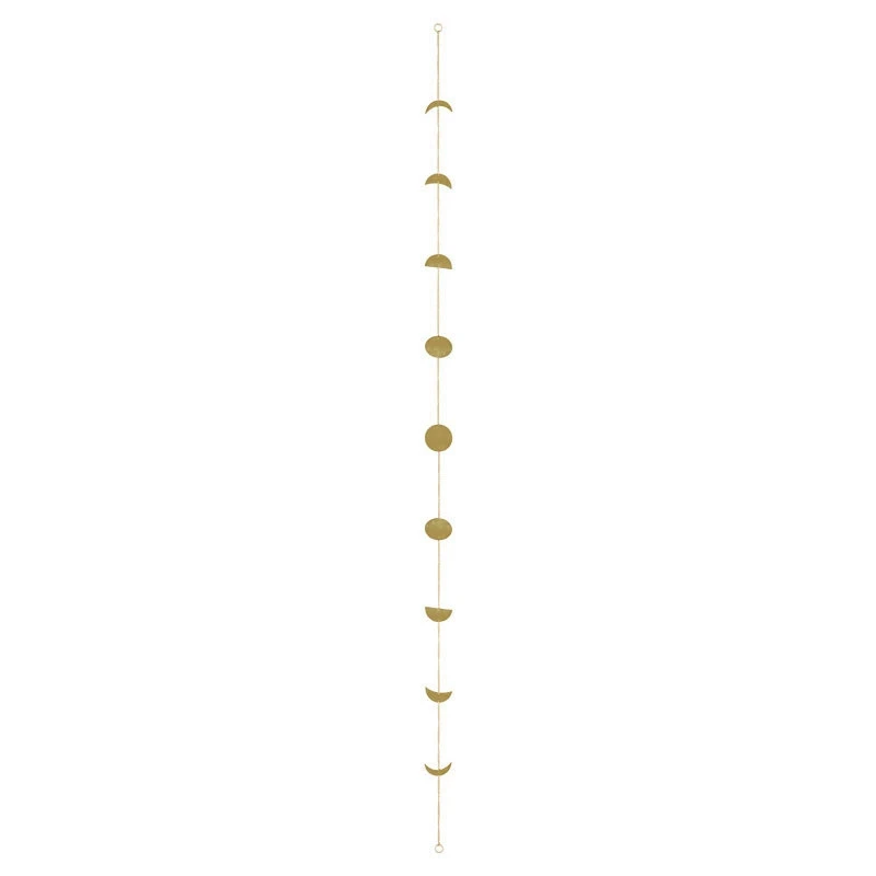 Moon Phase Wall Art, Moon Garland with Chains Celestial, Boho Gold Shining Wall Hanging Ornaments, Room Wall Decor for Apartment