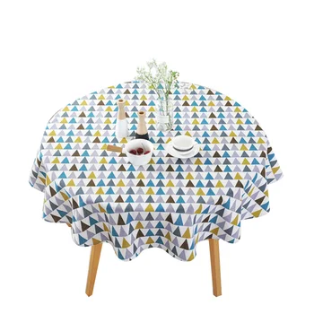 

150CM Cotton Round Tablecloth Round Colored Triangle Table Cover Mat Decoration
