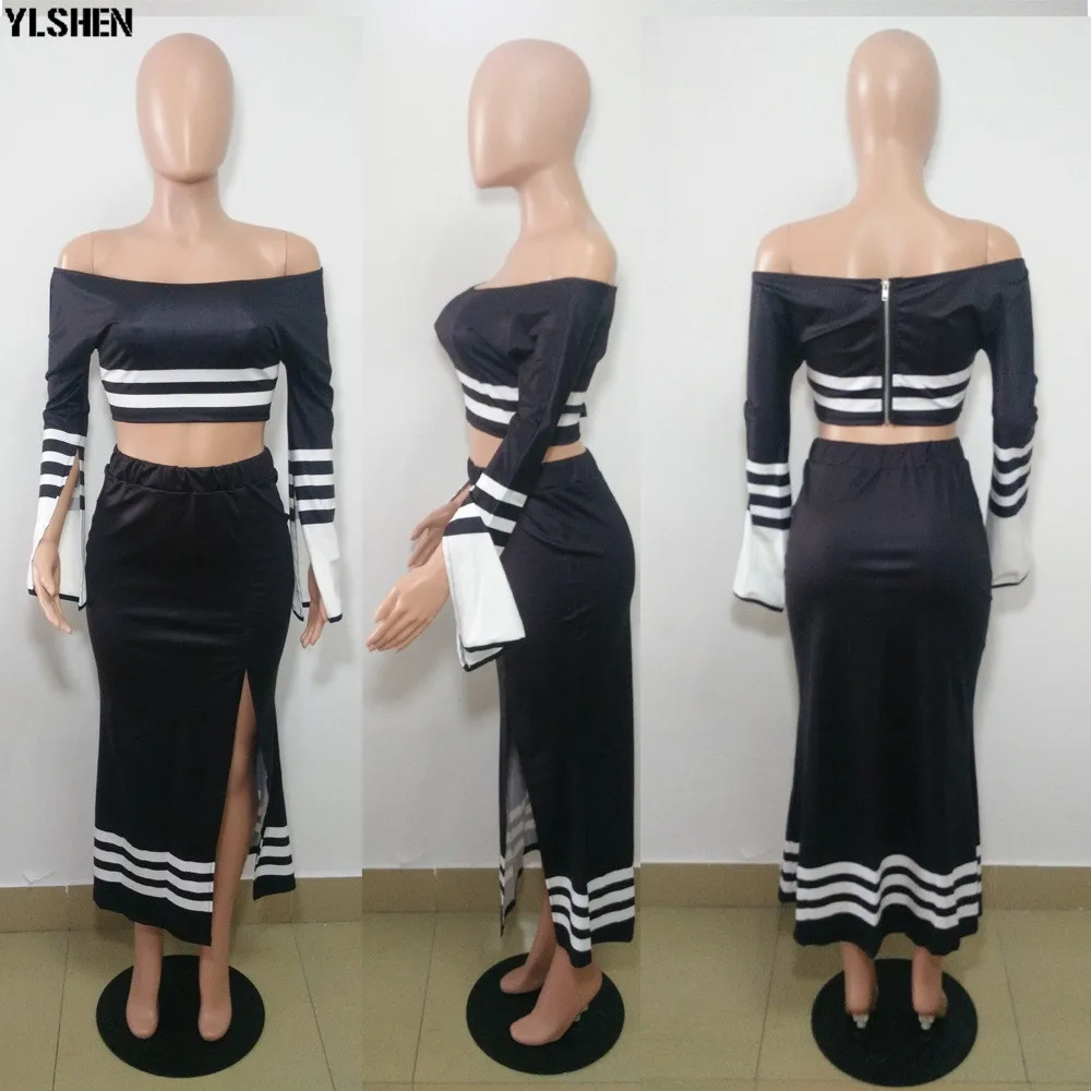 2 Piece Set Crop Tops + Skirt African Clothes Summer Dresses for Women Africa Clothing Dashiki Sexy Lady Two Piece Matching Set 18