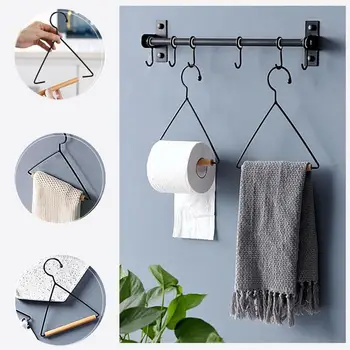 

Simple Towel Rack For Tissue Paper Roll Holder Dish Cloth Stand Shelf Bathroom Toilet Storage Hook Removable Clothes Hanger