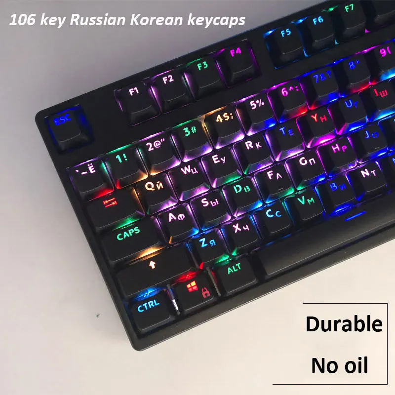 

104 Key Japanese Korean root font Keycaps OEM Double Color Backlight Keycap For Ikbc Cherry MX Annie Mechanical Keyboard