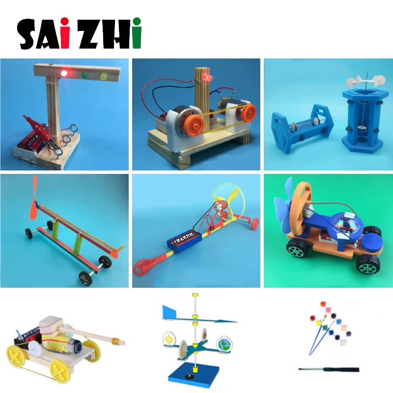 

Saizhi 9pcs STEM Education Kits DIY Kids Science Projects Experiment Kits Physic Fun Toy Invention Innovation STEM Education