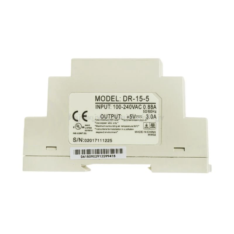 DR-15W промышленные din-рейку импульсный Питание 5V 12V 15V 24V N02 19; Прямая поставка