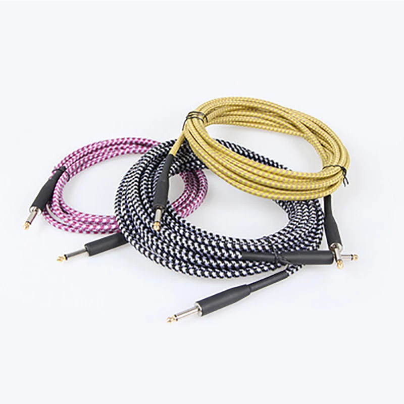 Guitar Cable Bass Electric Audio Noise Reduction Line 3/6/10/15/20meters Braided Shielded