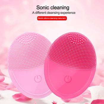 

Wakeforyou Electric Vibration Facial Cleansing Brush Skin Remove Blackhead Pore Cleanser Waterproof Silicone Face Massager