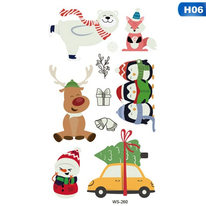2 шт., экологичные наклейки на Рождество с олененком, детские светящиеся наклейки на тату, вечерние наклейки на тату - Цвет: 6