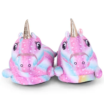 

Kids Slippers Cartoon Animal Unicorn 2020 Winter Boys Home Slippers For Girls Kigurumi Pajamas Claw Children Adults Funny Shoes