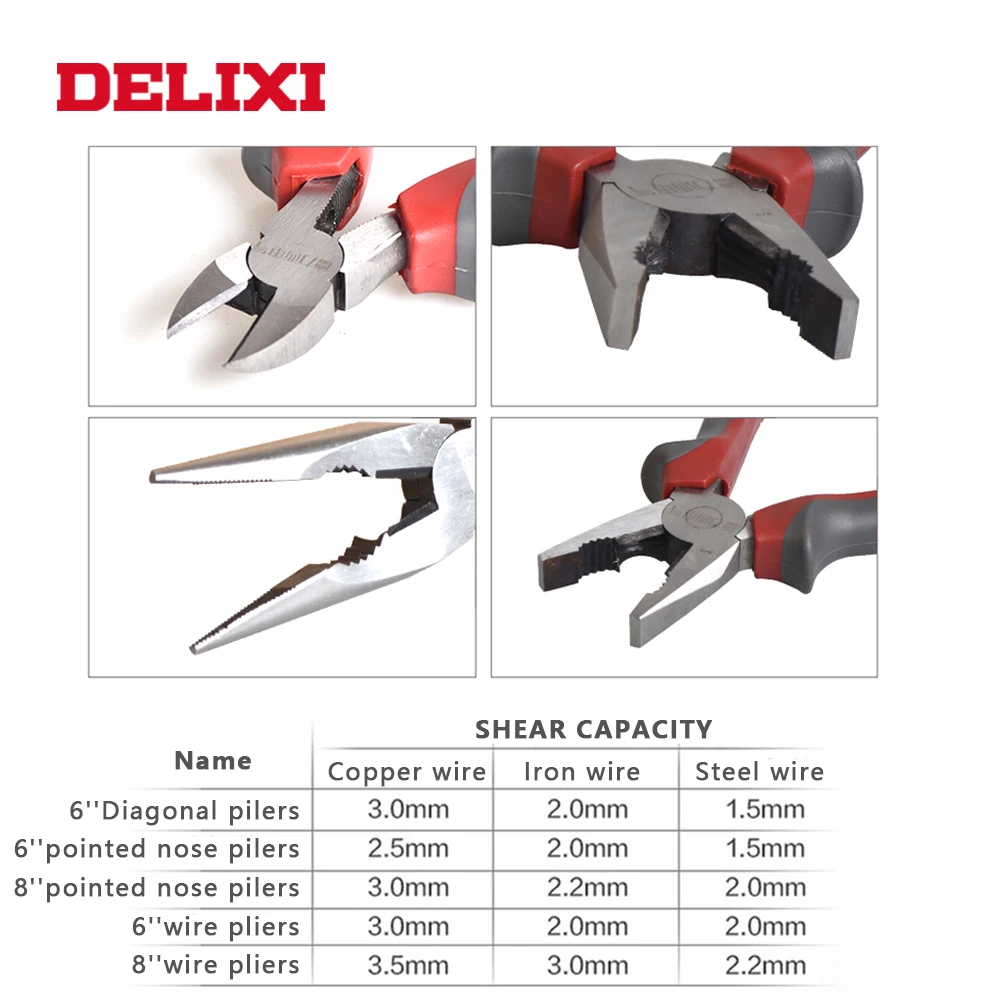 Многофункциональные плоскогубцы DELIXI 6/8 дюйма набор ручных инструментов для