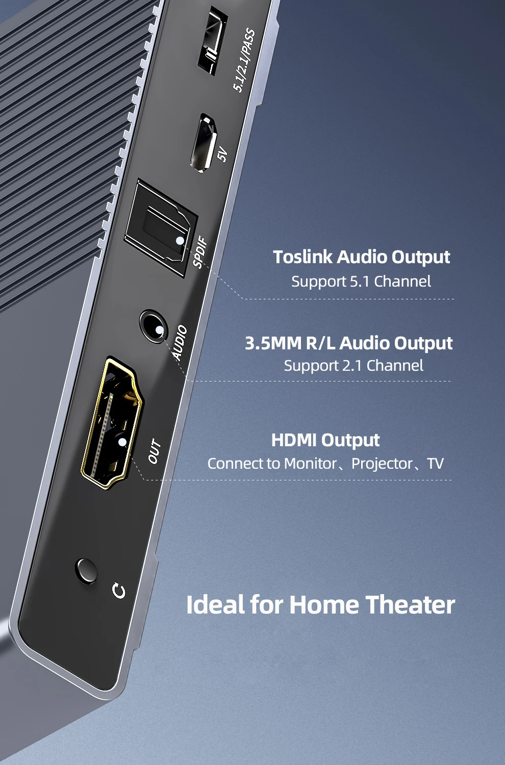 Преобразователь аудио Unnlink HDMI UHD4K @ 30 HIFI 5.1ch SPDIF оптический Toslink RCA для Chromecast Fire TV Stick