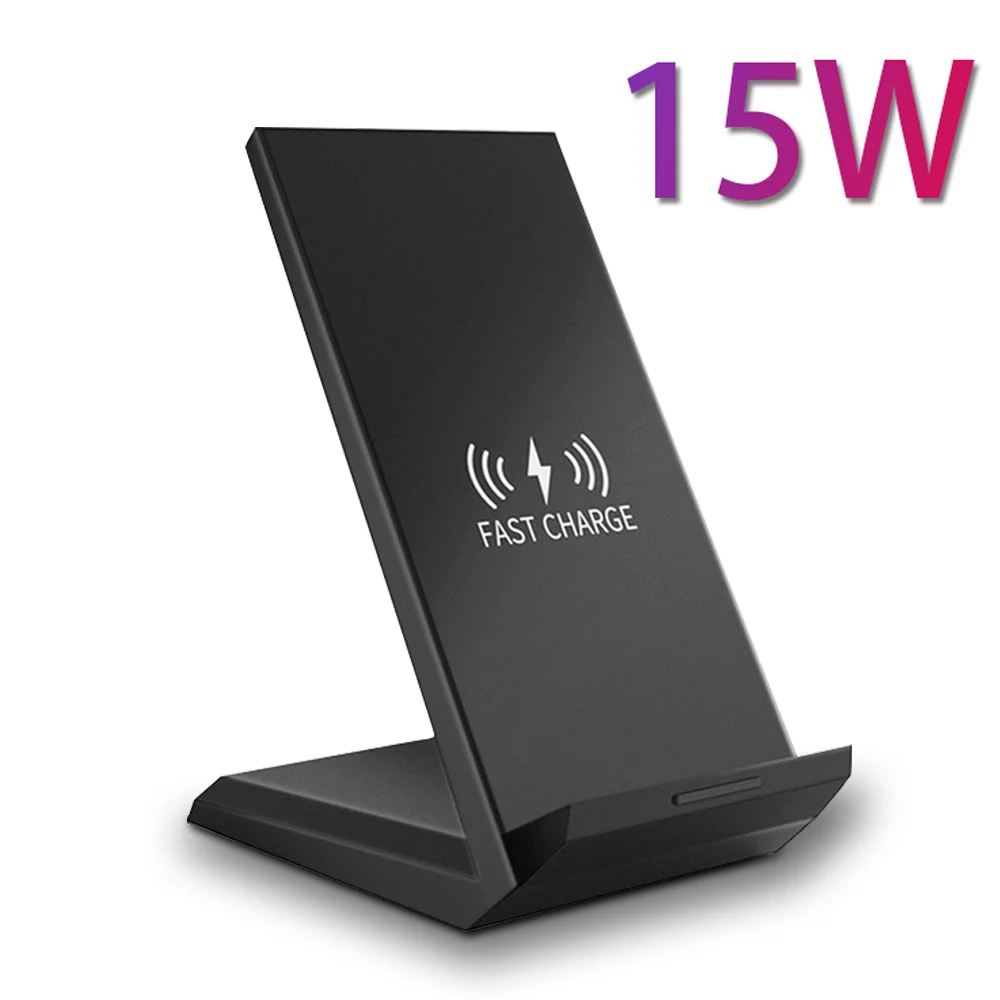 15W Qi Wireless Charger Fast Holder Stand Station Dock For Iphone 11 Pro Max XS MAX X 8 Plus Samsung S10 Huawei Phone Charging - Тип штекера: Black