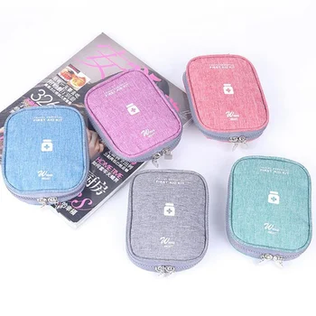 

Mini Oxford Cloth Emergency Bag First Aid Kit Box Travel, Outdoor, etc 2 Interior Compartments Travel