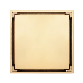 

Bathroom Drain Gold Floor Drain Shower Drain Cover Black Shower Drain Brass Water Stopper Sewer Cover 10x10cm Square Drainer