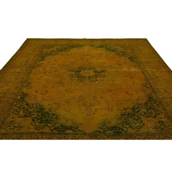 

Handmade Yellow Vintage Persian Area Rug 297x381 Cm-9'9''X12'6''