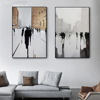 

Abstract British Canvas Painting Nordic Black White Ins Posters and prints Cuadros wall art Pictures For Living Room home Decor