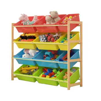 

Children's Toy Storage Rack Solid wood Kindergarten Toy Storage Cabinet Baby Bookshelf Rack Multi-layer Household Shelf
