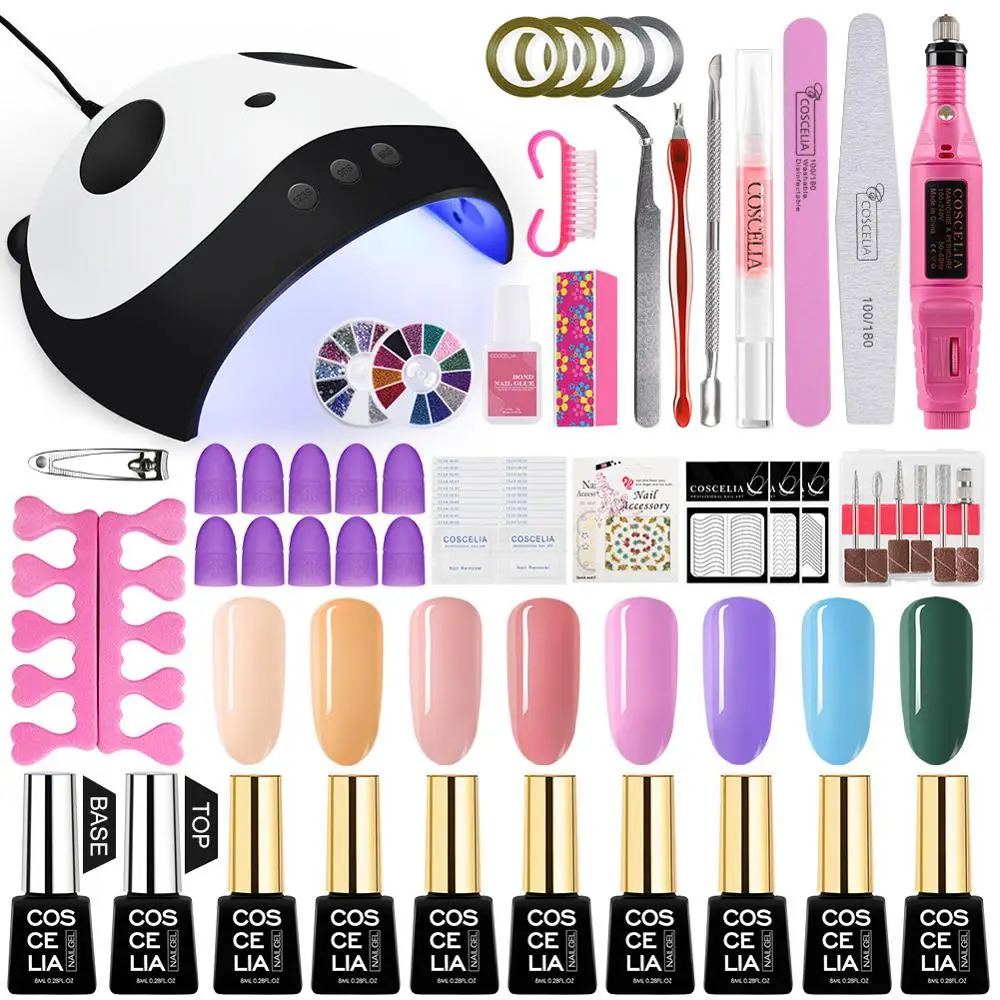 

Full Nail Manicure Set With 36/80W UV LED Lamp Nail Art Tools Sets Soak Off Gel Nail Polish Drill Machine For Manicure Set