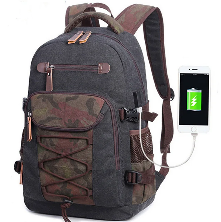 washed canvas backpack