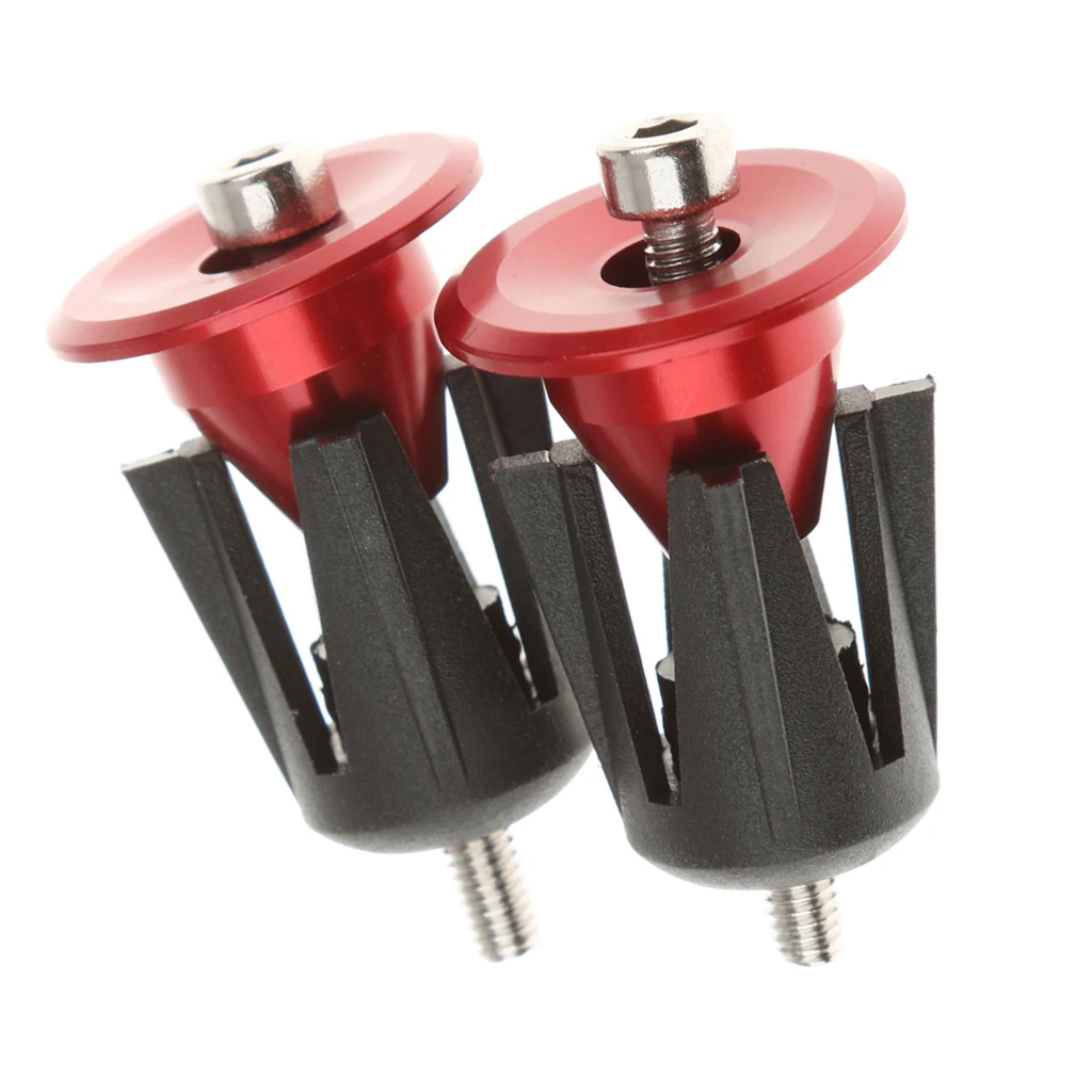 Colorful Aluminum Bike Bicycle Cycling Handlebar Grips Handle Bar Cap End Plugs - One Pair - Black/Red/Gold/Blue/Green