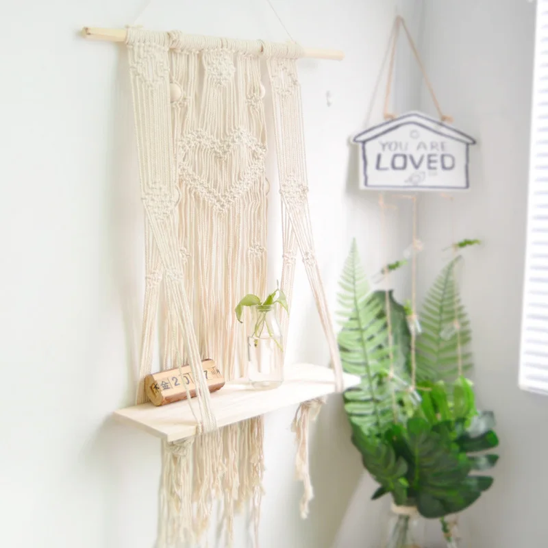 

MACRAME WALL HANGING SHELF HAND WOVEN HANGING PLANT HOLDER WALL TAPESTRY FOR HOME DECORATION Dropshipping