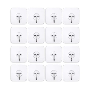 

40Pcs/set Powerful Traceless Hook Magic Transparent Strong Sticky Hook Seamless Wall Hook Kitchen Wall Door Hanger