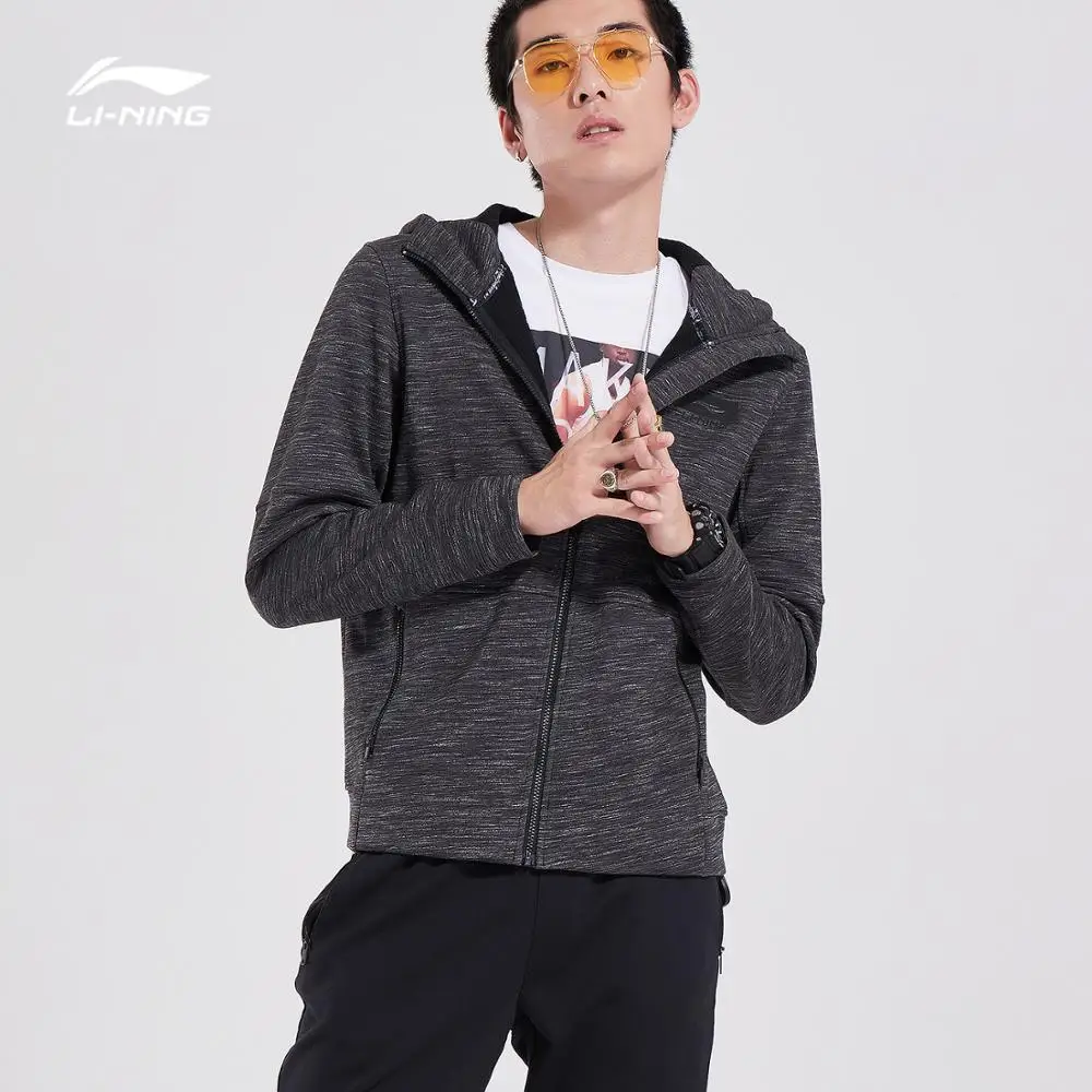 Li-Ning Мужская баскетбольная толстовка с капюшоном, куртки, теплый флис, обычная посадка, 72% хлопок, 28% полиэстер, Удобная подкладка, спортивные топы AWDN873 MWW1505