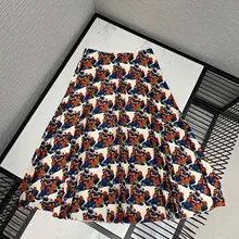 Новая женская модная Сексуальная плиссированная юбка с принтом 1127