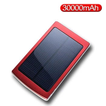 

Power Bank 30000mAh Solar Panel Large Capacity Portable Mobile Phone Charger LED Lighting Dual USB Mobile Power External Battery