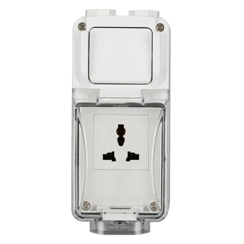 

US/UK Plug Electrical Wall Socket Outdoor Waterproof Replaceable Socket Module Weatherproof Power Outlet for Garden Courtyard
