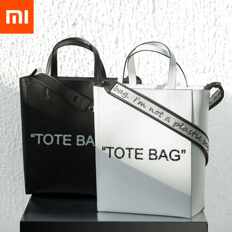 

Hot Xiaomi Mijia CARRY'O Trend Leather Tote Bag Low Profile Simple Crack LOGO Anti-theft Zipper for Fashion Ladies
