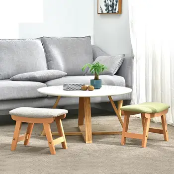 

Solid wood stool living room creative small bench home adult wear shoes stool sofa change shoes stool fabric stool
