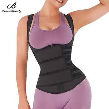 

Lover Beauty Latex Waist Trainer Vest 3 Strap Waist Trimmer Belt High Compress women Body Shaper Corset Cincher Reducing Girdles